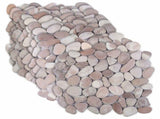 Pebble Tiles Beige and Pale Pink 30 x 30 cm River Pebble 42033531