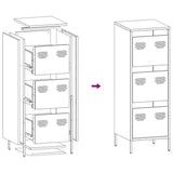 Highboard White 39x35x103.5 cm Steel 851405