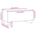 ZNTS Coffee Table Old Wood 90x44.5x45 cm Engineered Wood 857442