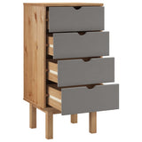 Drawer Cabinet OTTA Brown&Grey 45x39x90cm Solid Wood Pine 348580