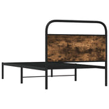 Bed Frame Without Mattress 90x190 cm Smoked Oak Engineered Wood 4100201