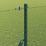 Fence with Posts Green 1.5 x 50 m PVC-coated steel 3352721