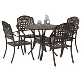 Garden Dining Set 5 pcs Bronze Aluminium 3334684