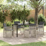 Garden Dining Set 5 pcs Light Grey Poly Rattan 3380638