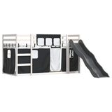 Bunk Bed without Mattress with Slide White and Black 90x190 cm Single 3284128
