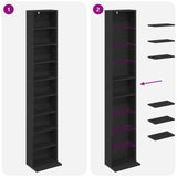 CD Cabinet 2 pcs Black Oak 33 x 23.5 x 175 cm Engineered Wood 8012645