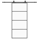 Sliding Door with Hardware Set Black 90x205 cm ESG Glass 3375858