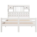 ZNTS Bookcase Bed without Mattress White 120x200cm Solid Wood Pine 3322262