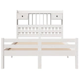 ZNTS Bookcase Bed without Mattress White 120x200cm Solid Wood Pine 3322262