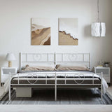 Metal Bed Frame without Mattress with Footboard White 193x203cm 355536