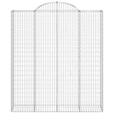 Arched Gabion Baskets 4 pcs 200x50x220/240 cm Galvanised Iron 3146448