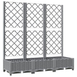 Garden Planter with Trellis Light Grey 120x40x121.5 cm PP 153273