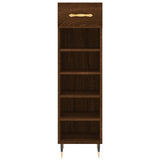 Shoe Cabinet Brown Oak 30x35x105 cm Engineered Wood 829659