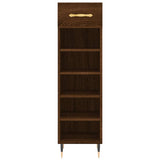 Shoe Cabinet Brown Oak 30x35x105 cm Engineered Wood 829659