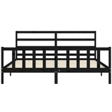 Bed Frame without Mattress Black 200x200 cm Solid Wood Pine 3191930