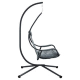Hanging Egg Chair Folding Anthracite 94 x 107 x 196.5 cm Steel 42003852