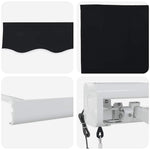 Retractable Awning Manual Black 350 x 250 cm Fabric, Metal 3330334