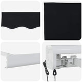 Retractable Awning Manual Black 350 x 250 cm Fabric, Metal 3330334
