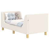 Toddler Bed Frame with Headboard Cream 70 x 140 cm Sheep Fabric 42010844