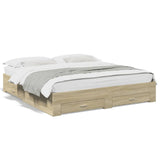 Bed Frame with Drawers without Mattress Sonoma Oak 180x200 cm Super King 3280365