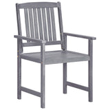 9 Piece Garden Dining Set Solid Wood Acacia Grey 3098683