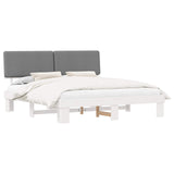 Bed Frame with Upholstered Headboard Light Grey 200 x 200 cm 3398078