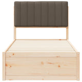 Bed Frame with Upholstered Headboard Taupe 90 x 200 cm 877797