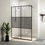 Walk-in Shower Wall with Clear ESG Glass 140x195 cm Black 151032