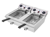 EH102V 16.9QT / 16L Total Capacity 24.9QT/23.6L Stainless Steel Faucet Double Tank Deep Fryer 43647401