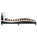 Bed Frame with LED without Mattress "Zadar" White and Black 160x200 cm 3214123