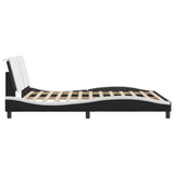 Bed Frame with LED without Mattress "Zadar" White and Black 160x200 cm 3214123