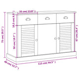 Sideboard with Drawers VIGO 113x40x75 cm White Solid Wood Pine 353191