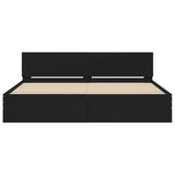 Bed Frame Black Engineered wood, Plywood Double Durable 3207470