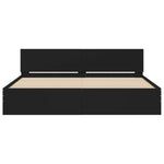 ZNTS Bed Frame with LED without Mattress Black 200x200 cm 3207582