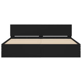 ZNTS Bed Frame with LED without Mattress Black 200x200 cm 3207582