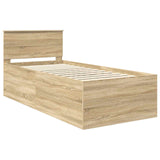 Bed Frame with Headboard Sonoma Oak 75 x 190 cm Engineered Wood 3408629
