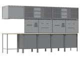 Work Cabinet Set with Drawer with Shelf 12 pcs Black and Grey 3321512