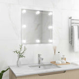 Wall Mirror with LED Lights Square Glass 3078638