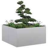 Planter 80x80x40 cm Galvanised Steel 860743