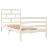 3101269 Bed Frame without Mattress White Solid Wood 90x200 cm