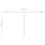 Freestanding Manual Retractable Awning 450x300 cm Yellow/White 3069558