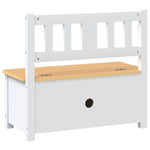 Children Storage Bench White and Beige 60x30x55 cm MDF 10408