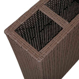 Garden Raised Bed with 4 Pots 2 pcs Poly Rattan Brown 279083
