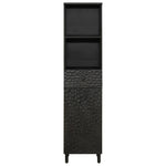 Bathroom Cabinet Black 38x33x160 cm Solid Wood Mango 356841