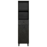 Bathroom Cabinet Black 38x33x160 cm Solid Wood Mango 356841