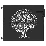 Garden Gate with Lock Black 85 x 100 cm Powder-coated steel 42015859