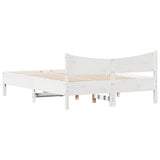 Bed Frame without Mattress White 120x190 cm Small Double Solid Wood Pine 844750