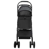 Folding Pet Stroller Adjustable Black 81 x 47 x 99 cm Polyester 42012435