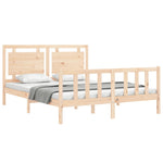 ZNTS Bed Frame without Mattress King Size Solid Wood Pine 3192171