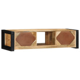 ZNTS TV Cabinet 100x30x25 cm Solid Rough Wood Mango 4013597